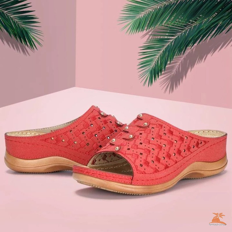 #dep Lê# Premium Orthopedic Toe Slippers Lightweight Non-slip Wedges Platform Sandals Women