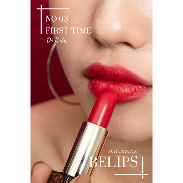 Son Lì Đỏ Ruby First Time Belips Sexy Lipstick Không Chì (3,7G)