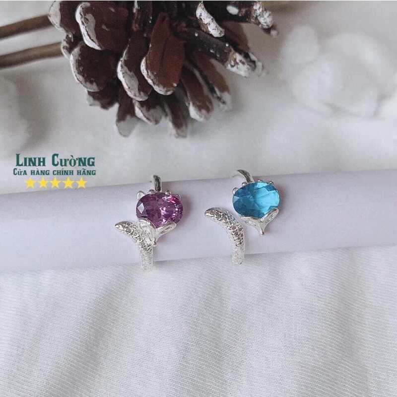 Nhẫn bạc nữ mặt Hồ ly phong thủy dáng hở NB0310
