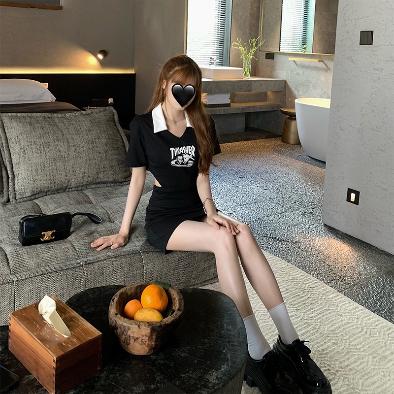 Đầm polo Ôm Dáng Hở Eo Thời Trang Mùa Hè Quyến Rũ Cho Nữ