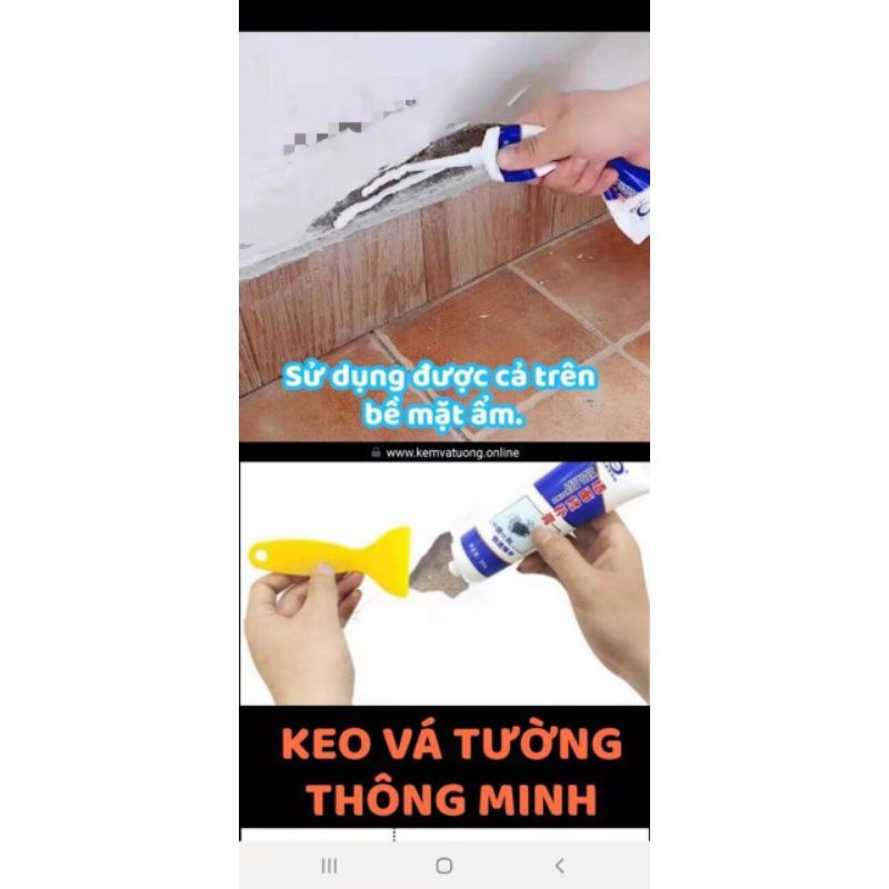 Bộ 5 Lọ Keo Vá Tường Chống Thấm LKB 250gr - Trét Vết Nứt Khe Hở Chống Mốc Ẩm Làm Sạch Tường Màu Trắng