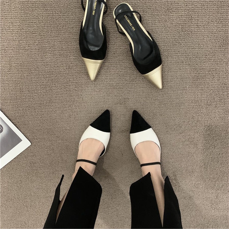 Giày Sandal Đế Bằng Mũi Nhọn Gót Thấp Thời Trang Xuân Hè Hàng Mới Dành Cho Nữ 2022