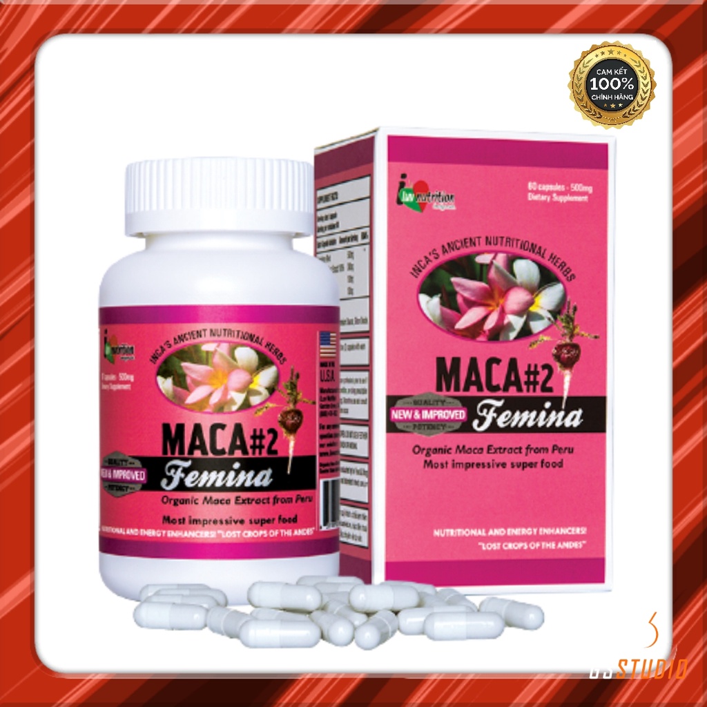 (CHÍNH HÃNG) - MACA 2 Femina H60v - Viên Uống Cải Thiện Sinh Lý Nữ hàng nhập khẩu từ Mỹ