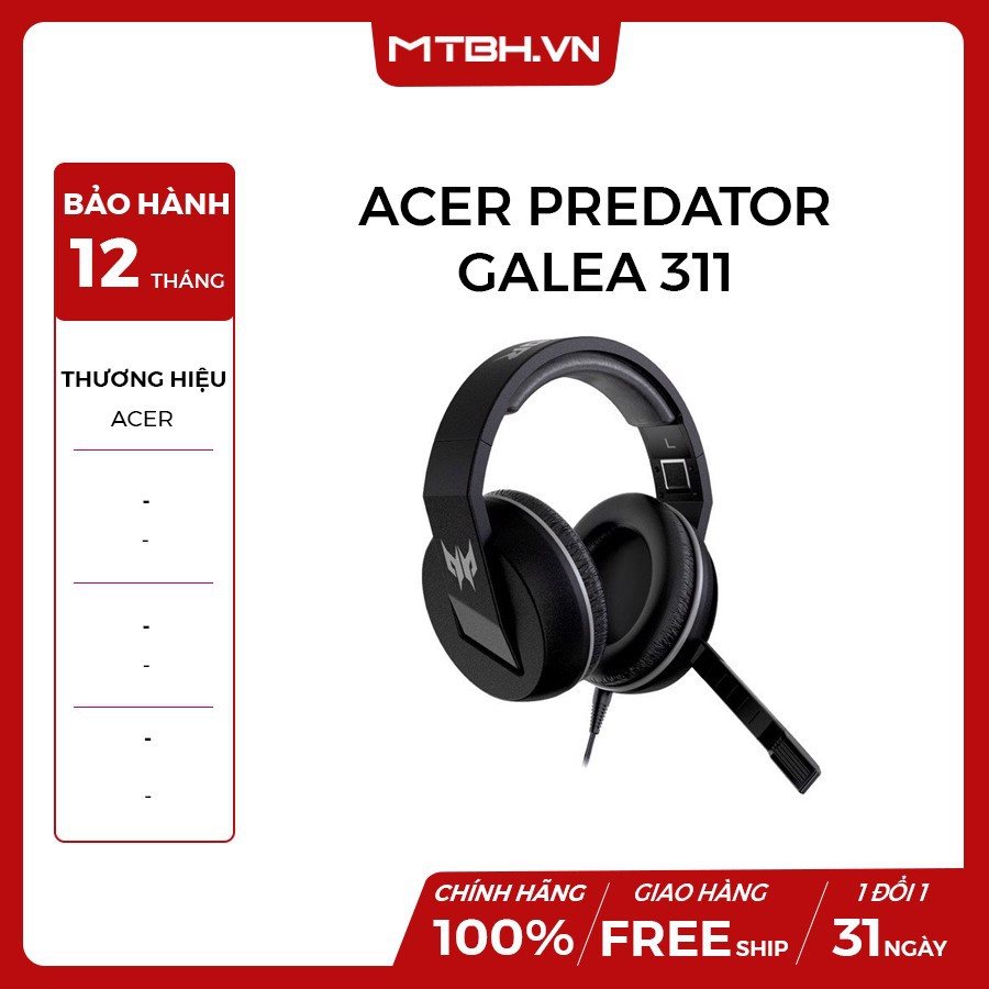 Tai nghe ACER PREDATOR GALEA 311 (Hàng chính hãng)