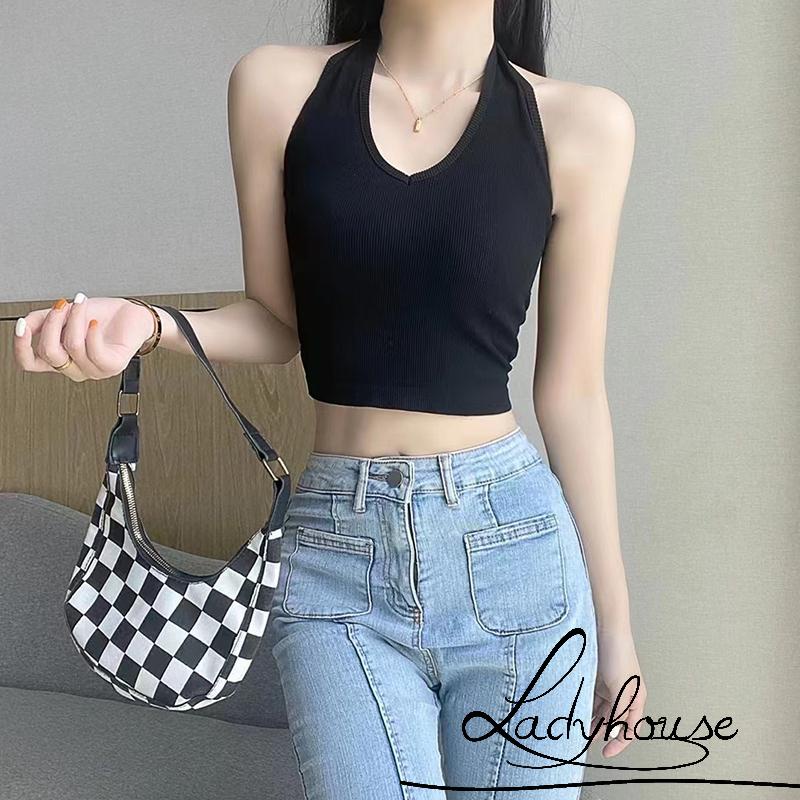 Áo Hai Dây Hở Lưng Màu Trơn Dáng Ôm Gợi Cảm Cho Nữ