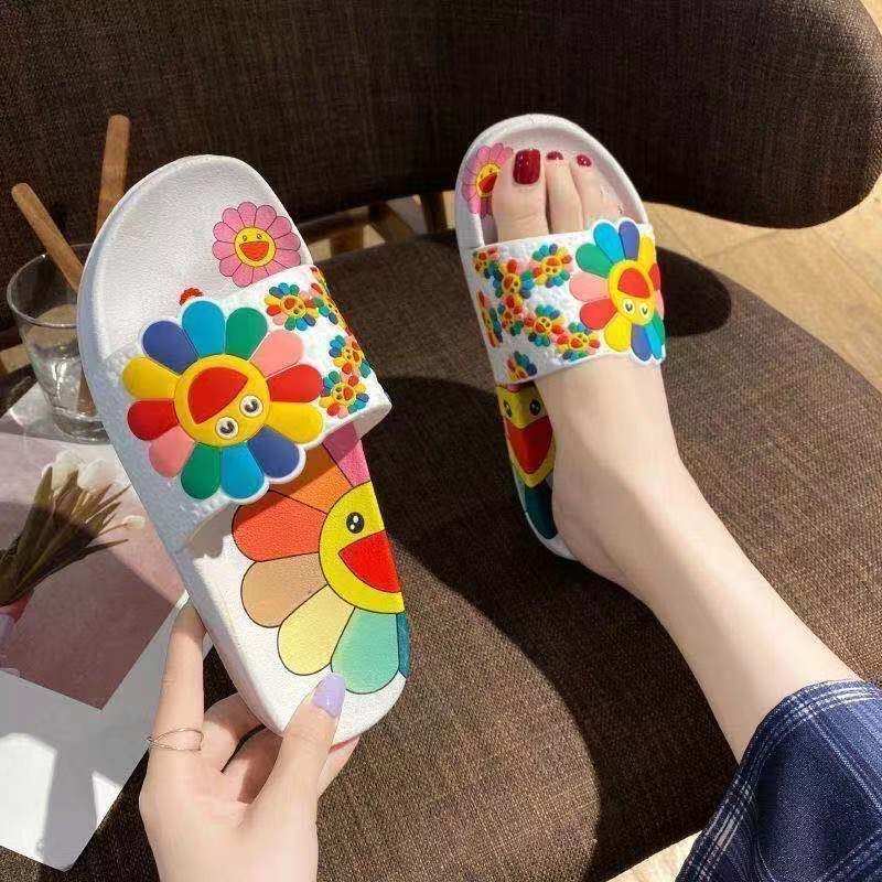 Dép Đi Biển Đế Mềm In Hình Hoa Hướng Dương ISS789 Cho Nữ