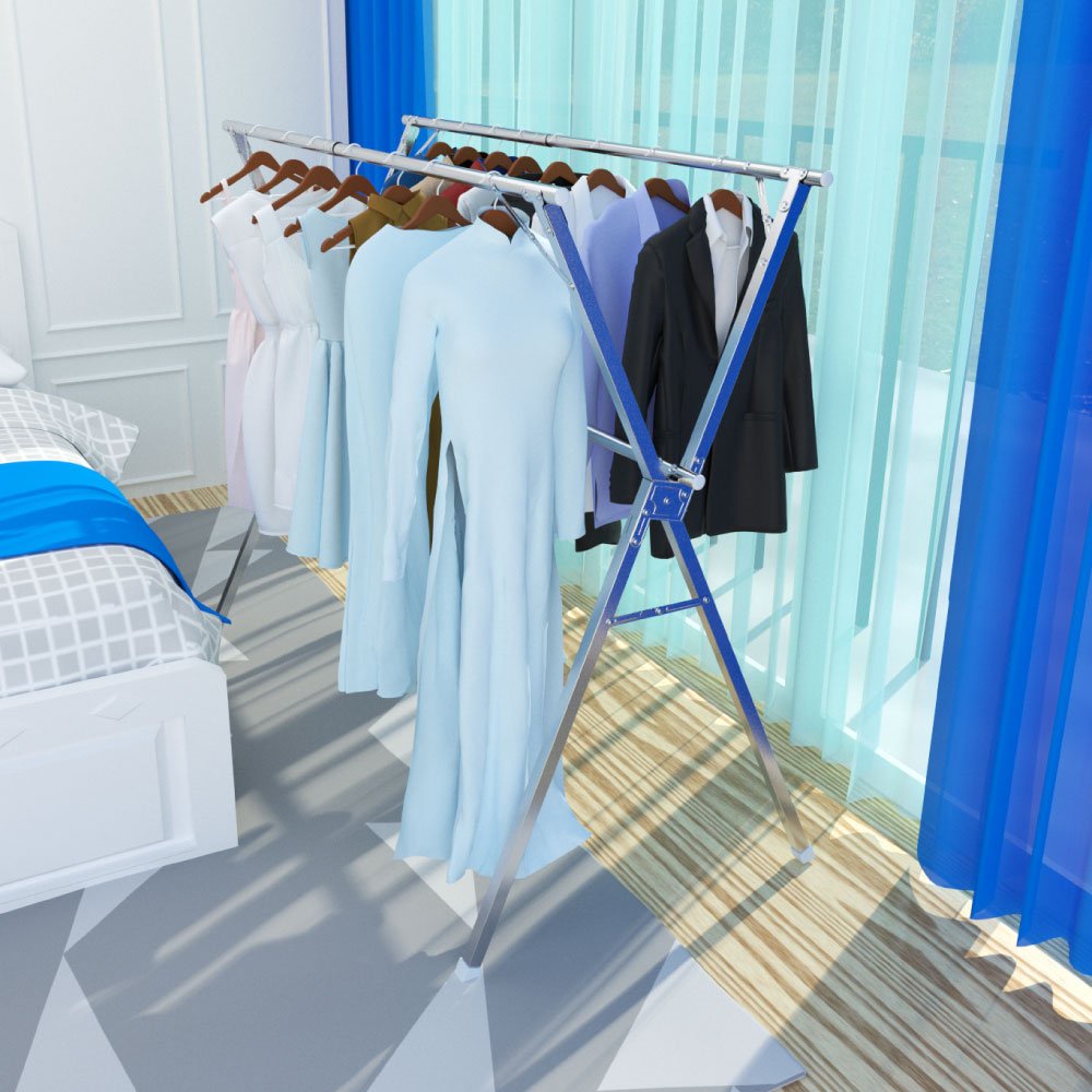 Qui Phúc Giàn Phơi Quần Áo Thông Minh Hichiwa - 2 Sào Phơi Đồ Chính Inox