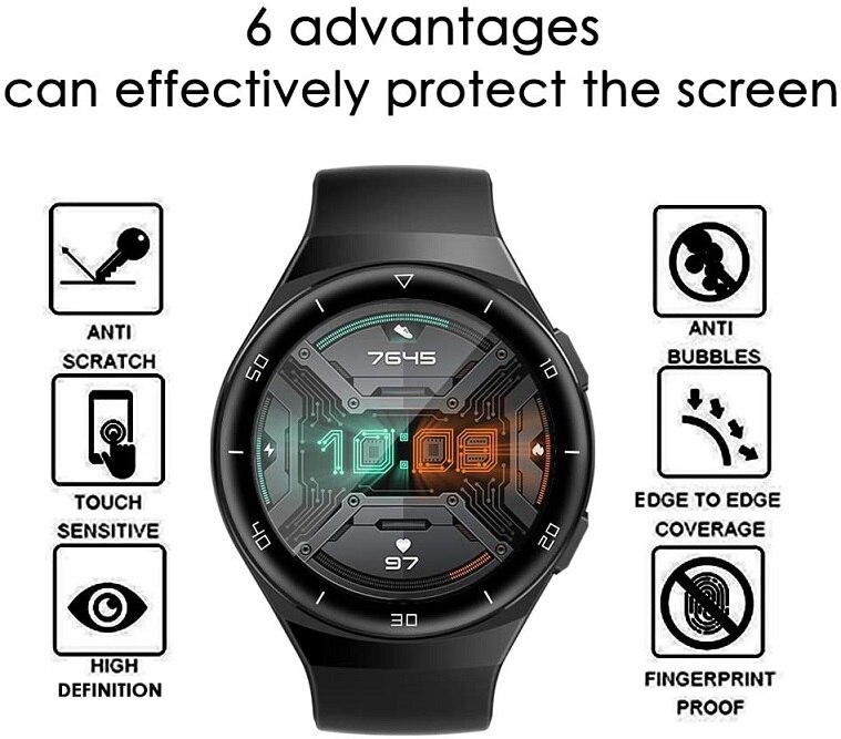 Miếng Dán Bảo Vệ Màn Hình Viền Cong 3d Gt2e Cho Đồng Hồ Huawei Watch Gt 2e Ốp