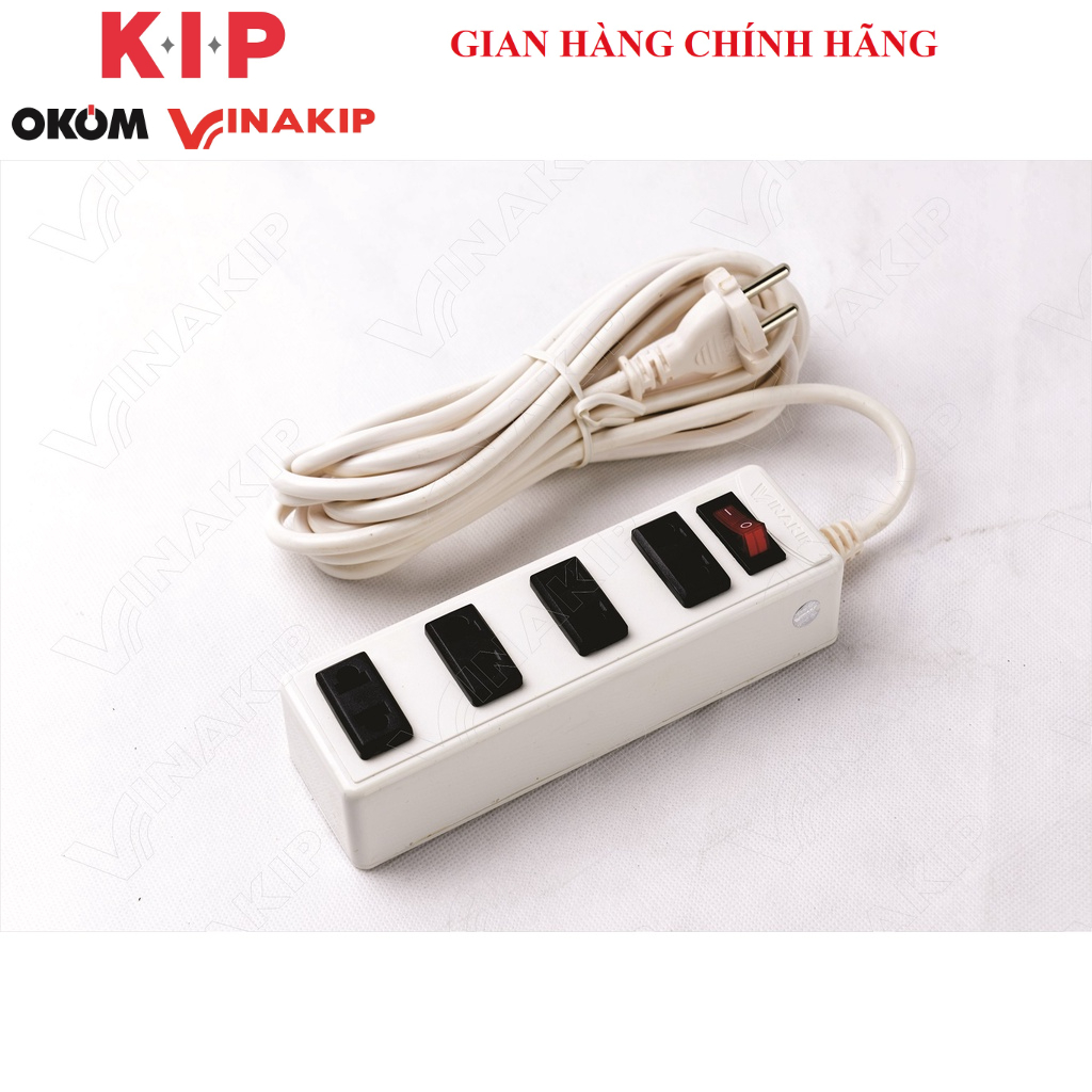 Ổ cắm VINAKIP 4 ngả 2 cực liền dây-3 mét/5mét