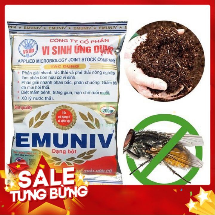 Chế phẩm vi sinh EM EMUNIV dùng ủ phân cá, ủ rác thải hữu cơ vi sinh, chuyển hóa phân bón, ủ bánh dầu, ủ phân đậu tương