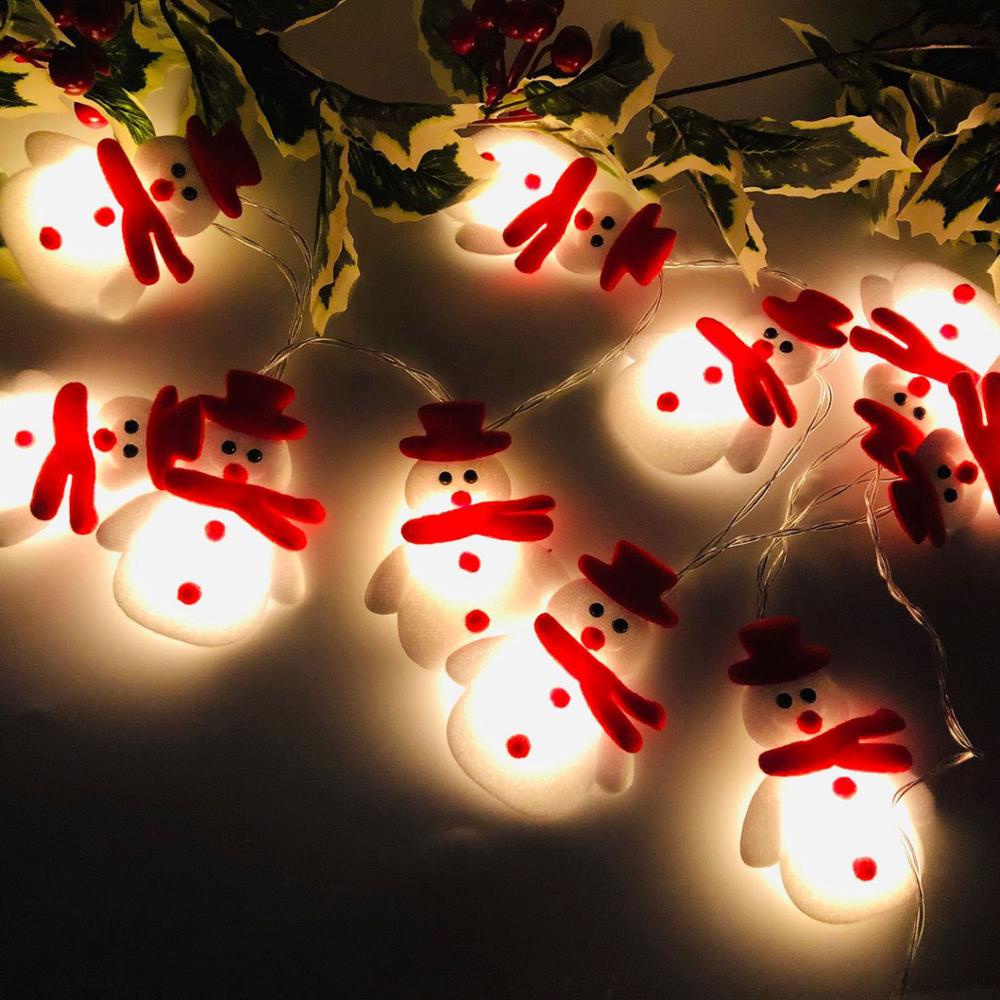 Dây đèn LED 10 bóng dài 1.6m hình người tuyết độc đáo trang trí giáng sinh năm mới