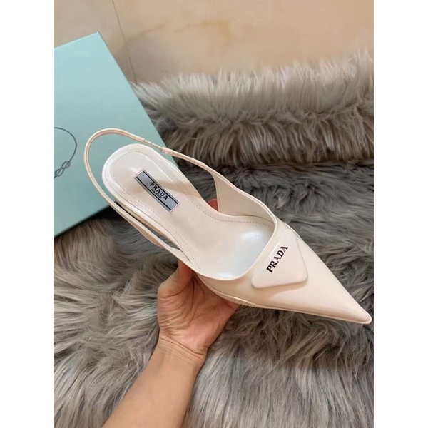 GIÀY PRADA TRẮNG CAO GÓT 3 PHÂN