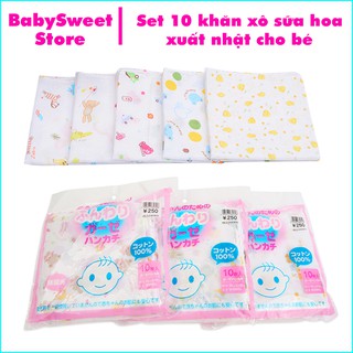 Combo 30 khăn xô in hình nhật cho bé