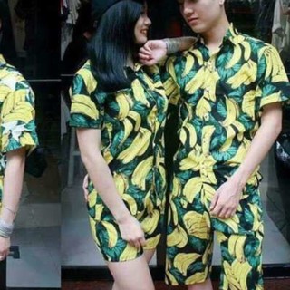 Xả kho bộ hoa quả nam nữ đi biển hot hit -đủ size - chất thô kate m62326