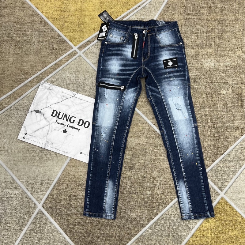 QUẦN JEAN 3 khoá ngang dọc QJ24