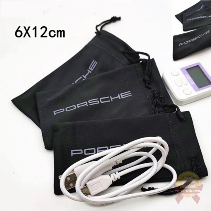 Túi đựng phụ kiện cận mát chống sóc dây rút màu đen Porsche