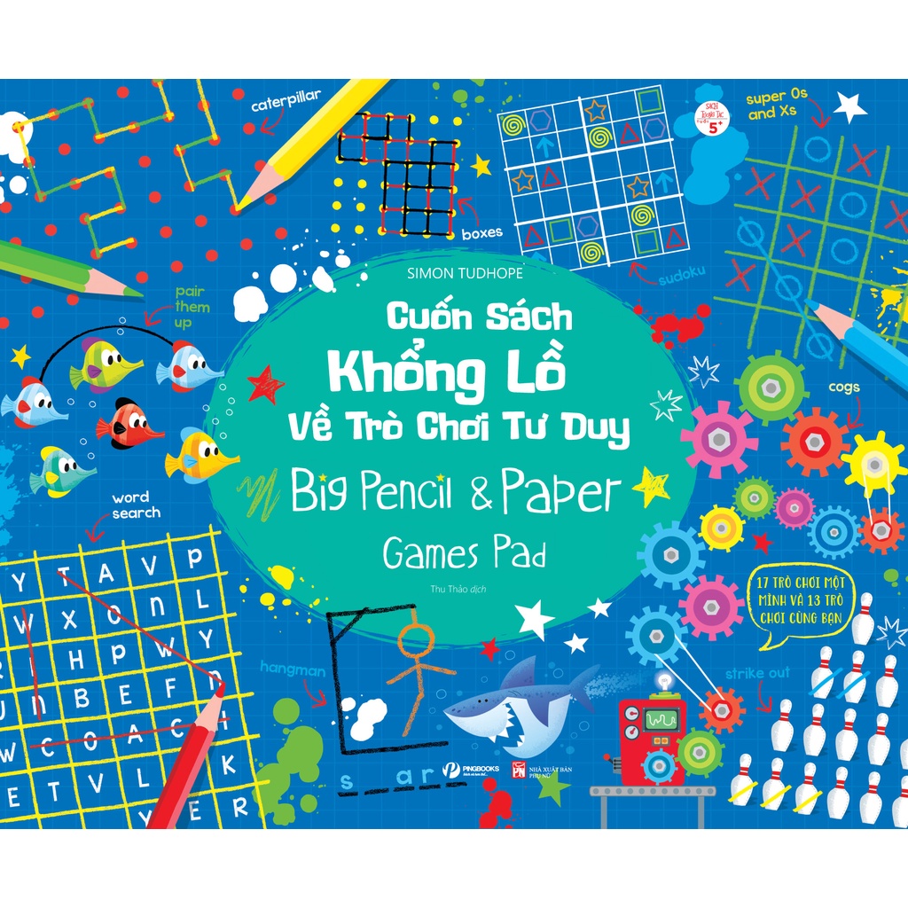 Sách - Cuốn sách khổng lồ về trò chơi tư duy: Big Pencil & Paper Games Pad -Vizibook