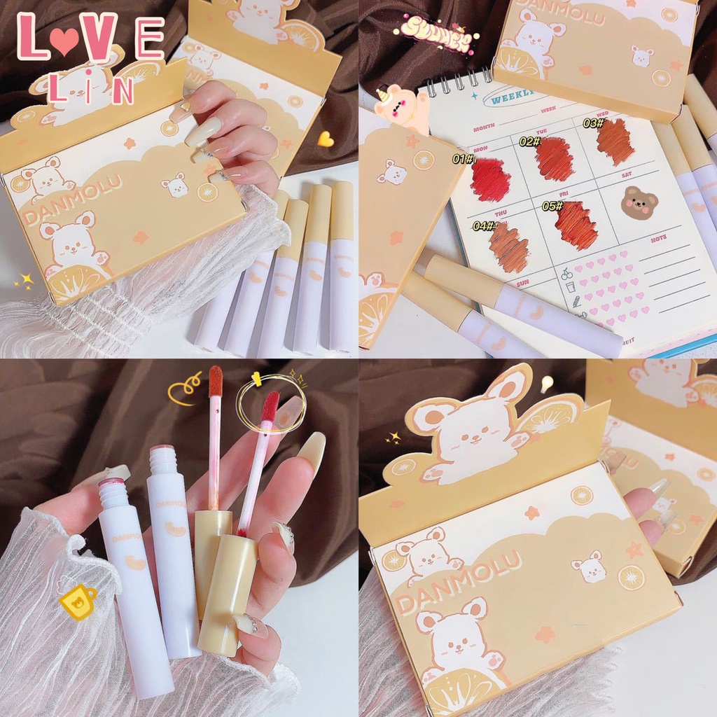 [Lovlein] Bộ Son Kem Màu Nhung Lì Trắng Và Không Dễ Phai Màu Cho Học Sinh