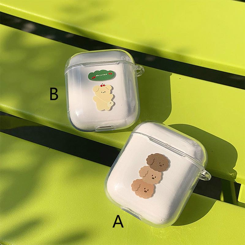 Vỏ bảo vệ hộp sạc tai nghe Airpods 1 / 2 họa tiết cún cưng đáng yêu tiện dụng