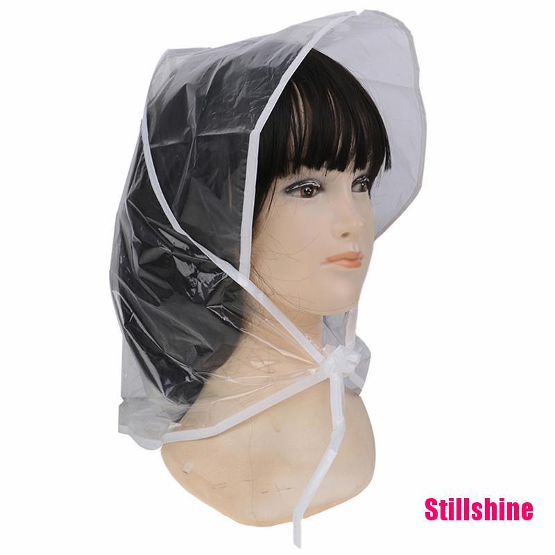 Mũ bonnet bằng nhựa trong suốt bảo vệ kiểu tóc khi trời mưa cho nữ