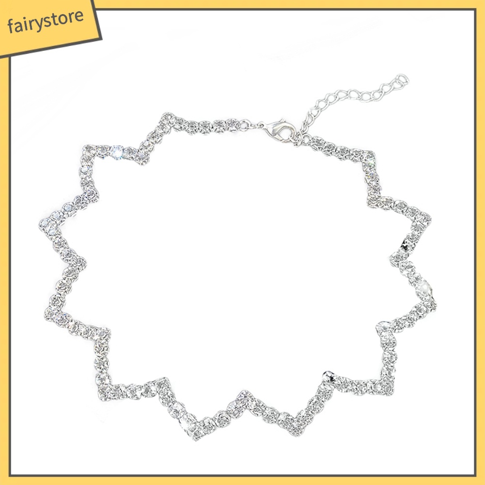 Vòng cổ nữ mặt đính đá lấp lánh