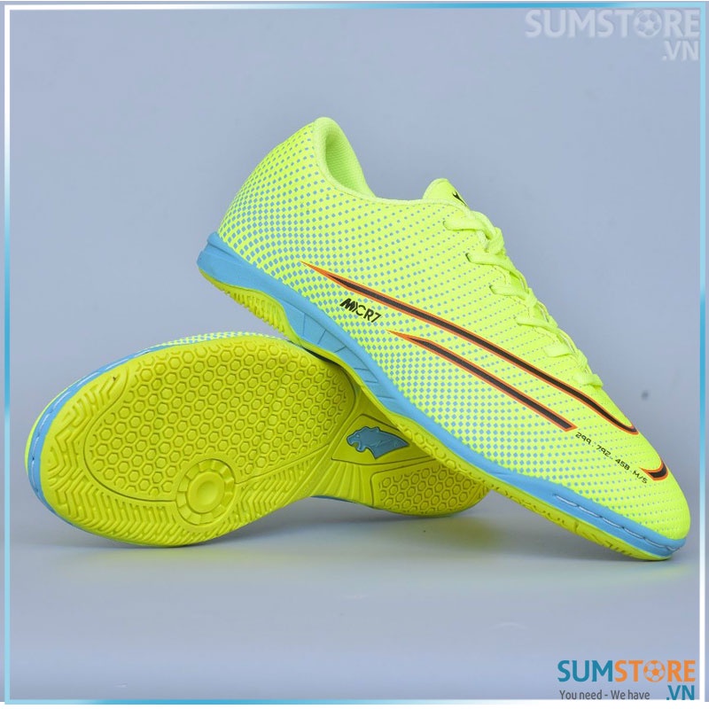 Giày Đá Bóng Đế Bằng Futsal SPL Xanh Chuối - Giày Bóng Đá Mới Đẹp