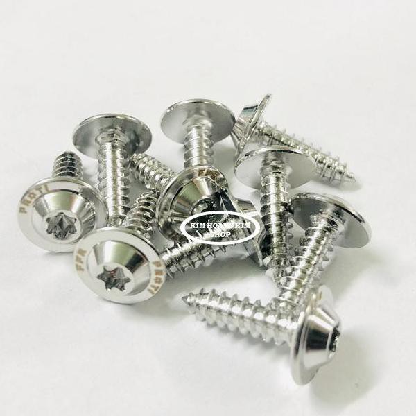 10 con Ốc Inox Proti răng thưa gắn dàn áo xe máy 5li15