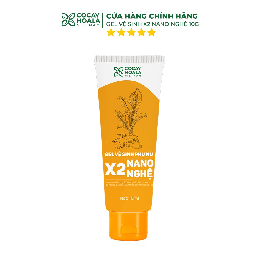 Dung dịch vệ sinh Gel X2 Nano nghệ mini Cocayhoala  - Giúp cô bé khỏe mạnh, hồng hào se khít - 10g