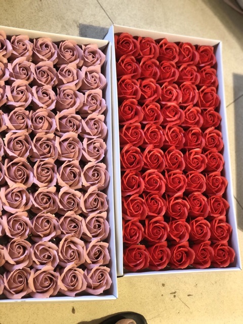 hộp 50 bông hoa sáp 3-4 lớp hàng loại 1