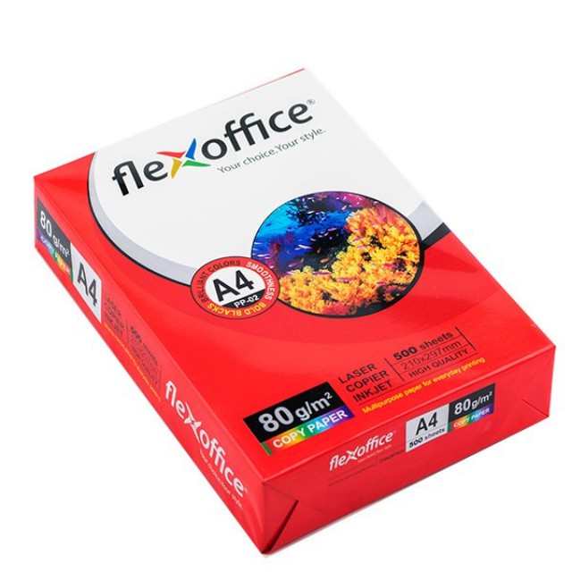 Giấy In A4 Thiên Long Flexoffice PP-02- 80gsm- 500 tờ/ream- Chất Lượng Cao