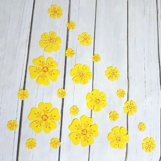 Hoa Mai Hoa Đào xốp dán kính (combo4 size)