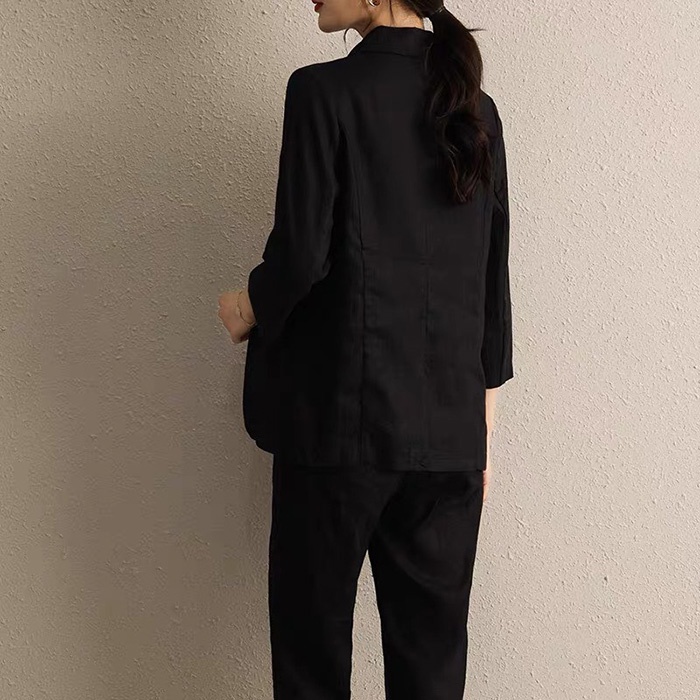 Áo vest blazer nữ Linen Premium ve vuông túi bổ trẻ trung