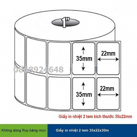 ⭐️⭐️ COMBO 3 Cuộn Giấy in mã vạch LỌA 2 TEM/ HÀNG 35x22mm, Giấy in Decal cảm nhiệt in trực tiếp