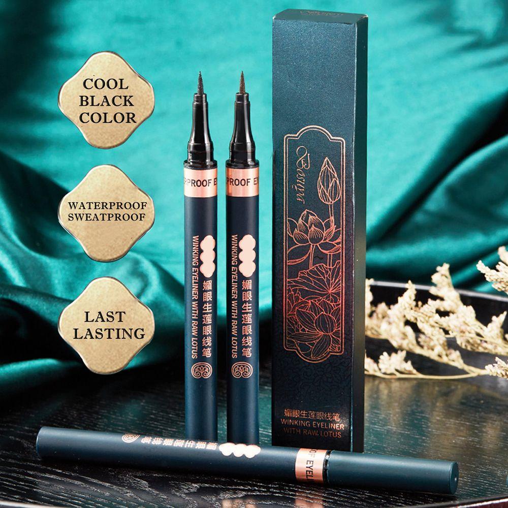 XIANTIN Bút Kẻ Mắt Dạng Lỏng Màu Đen Có Đầu Đóng Dấu Nhanh Khô Lâu Trôi Dễ Sử Dụng