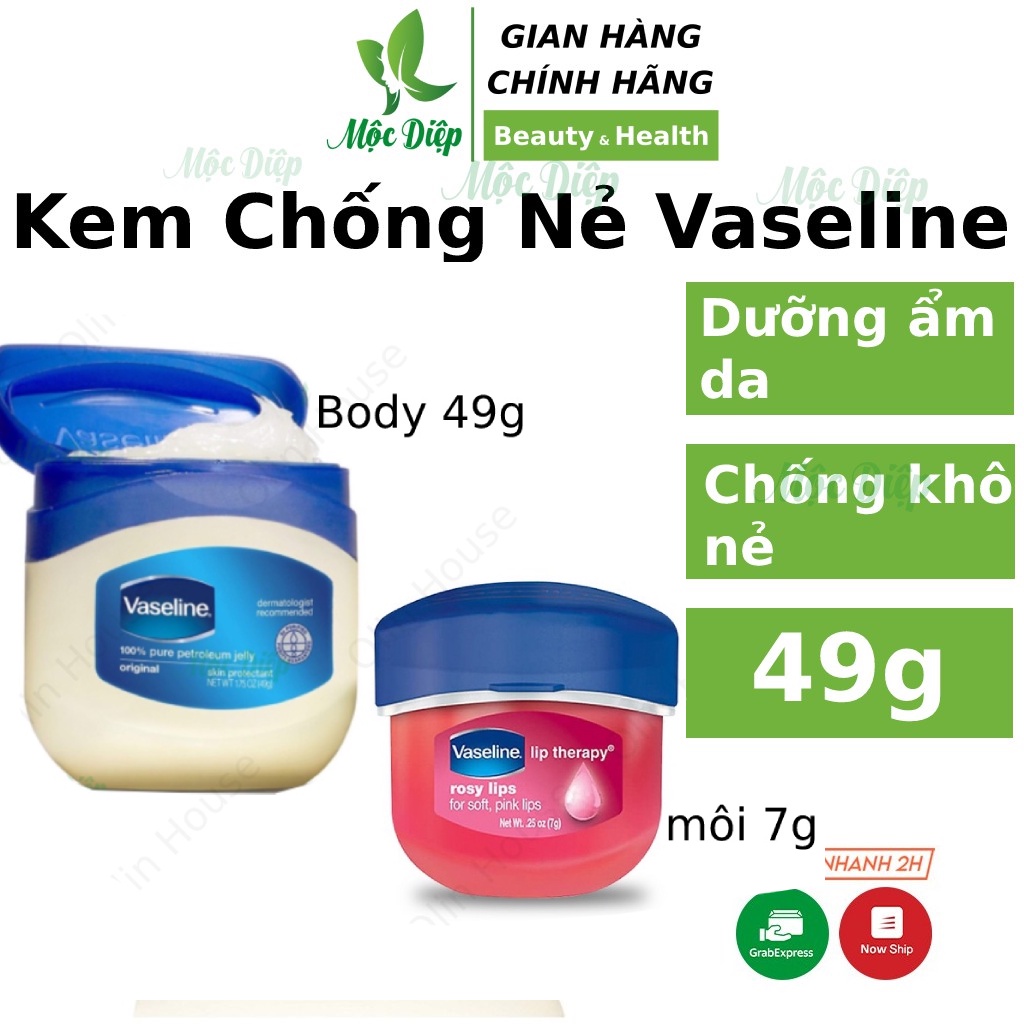 kem nẻ vaseline dưỡng môi 49g - Son dưỡng ẩm môi chống nẻ váeline - Mộc Diệp