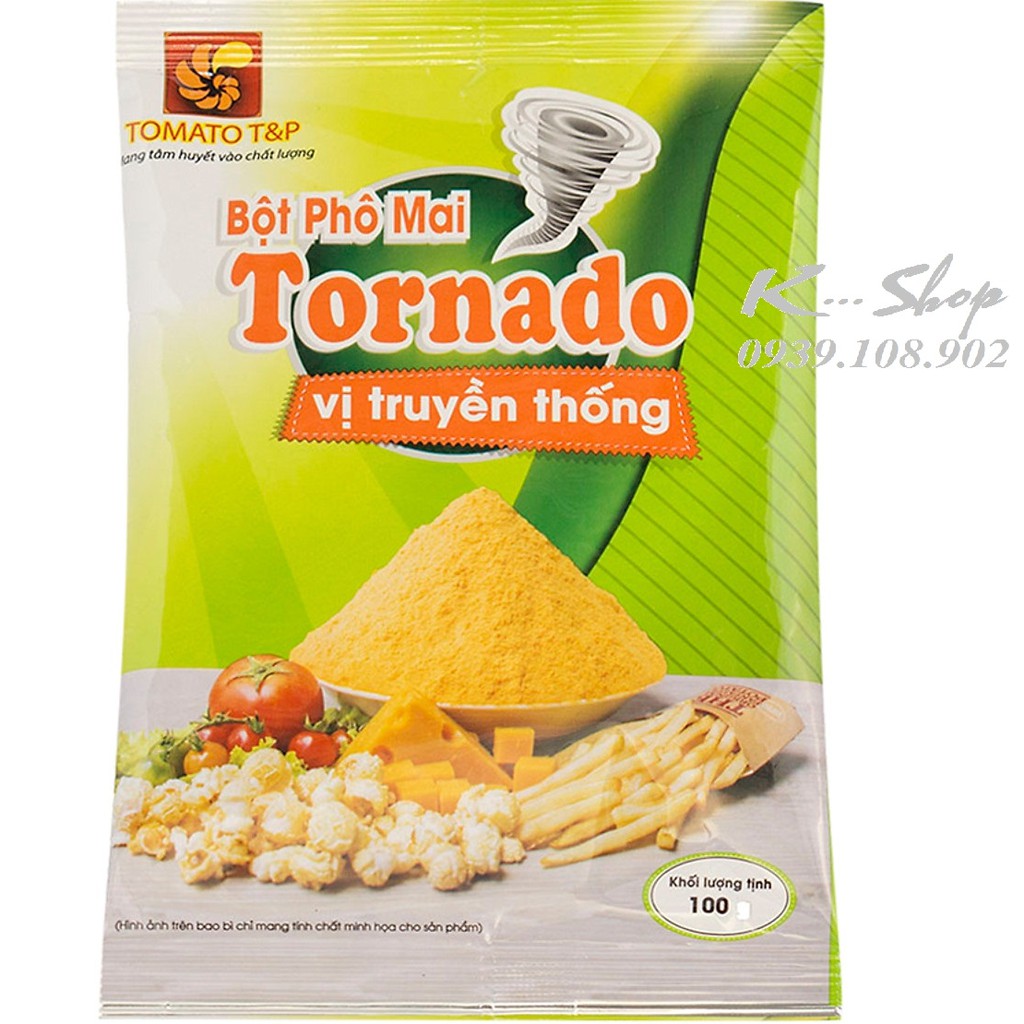 Bột phô mai Tornado vị truyền thống 100gr / bột phô mai vị cay