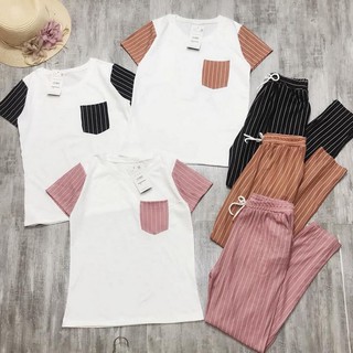 Set bộ đũi kẻ phối túi đẹp