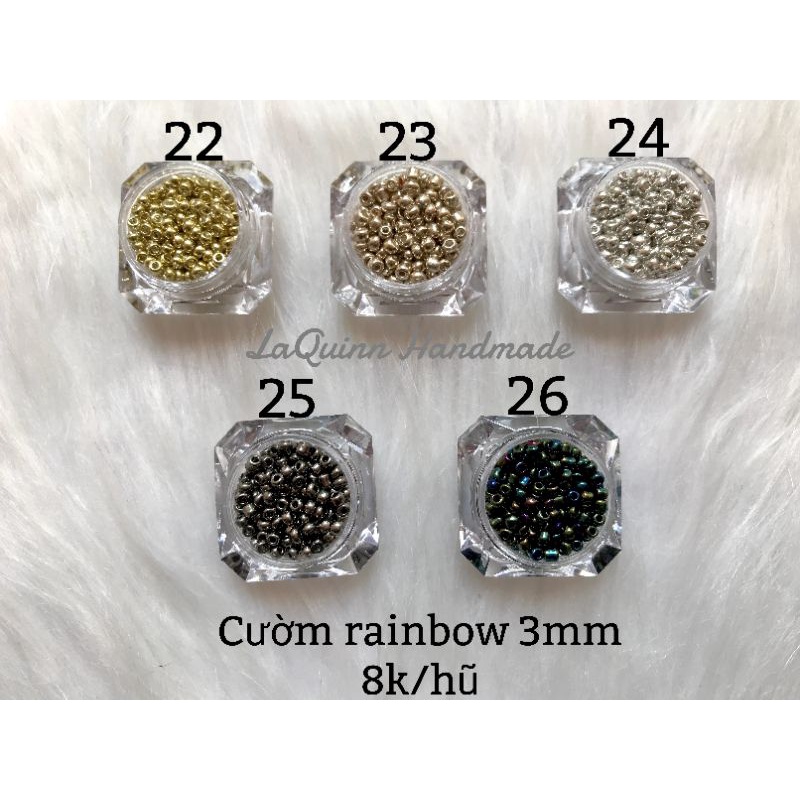 Cườm rainbow nhiều mầu sắc _ nguyên liệu handmade