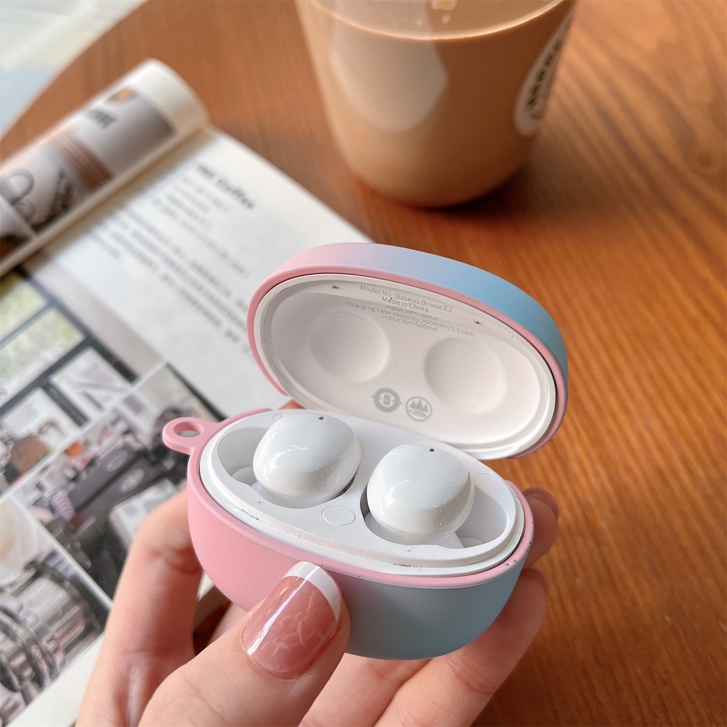 Vỏ Bảo Vệ Hộp Sạc Tai Nghe Bluetooth Không Dây Baseus Bowie E2 Màu Gradient Thời Trang Chống Sốc