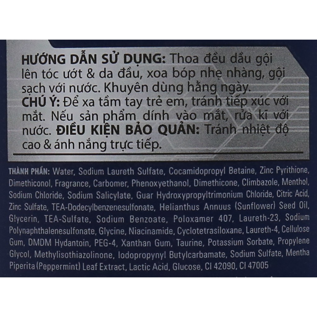 Dầu gội sạch gàu Clear Men Cool Sport bạc hà (874ml)