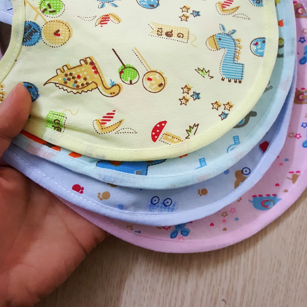 Yếm ăn dặm BEPIKA chống thấm tròn có dây buộc cho bé trai bé gái