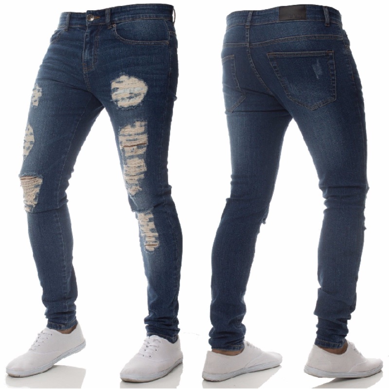 Quần Jeans Skinny Nam Rách Gối