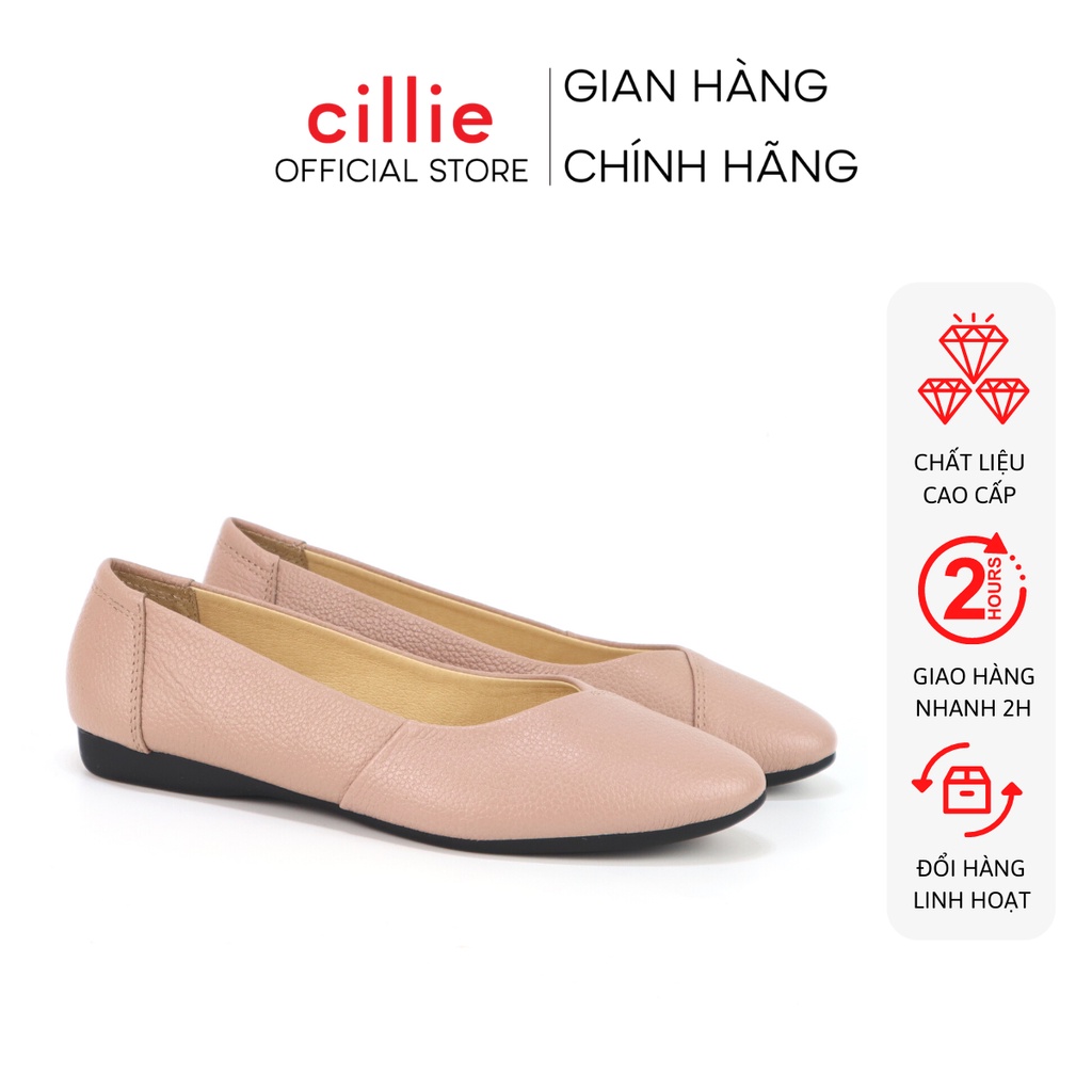 Giày búp bê nữ đế bằng da thật êm mềm ôm chân đi chơi đi làm Cillie 1122