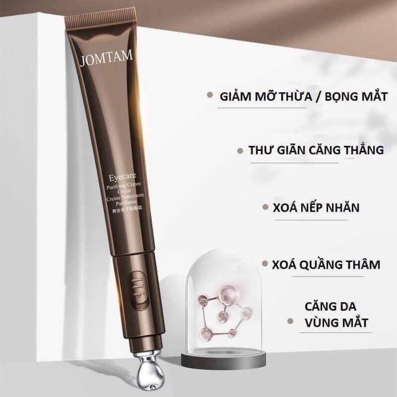 Kem Dưỡng Mắt Tích Hợp Máy Rung Massage JOMTAM Giảm Quầng Thâm Bọng Mắt - Eyecare Electric Eye Cream