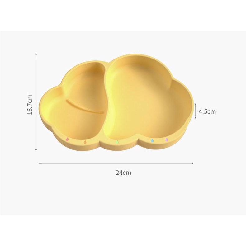 Khay ăn dặm Goryeo Baby silicone mẫu mới hình đám mây có đế chống trượt 650ml - Timikid