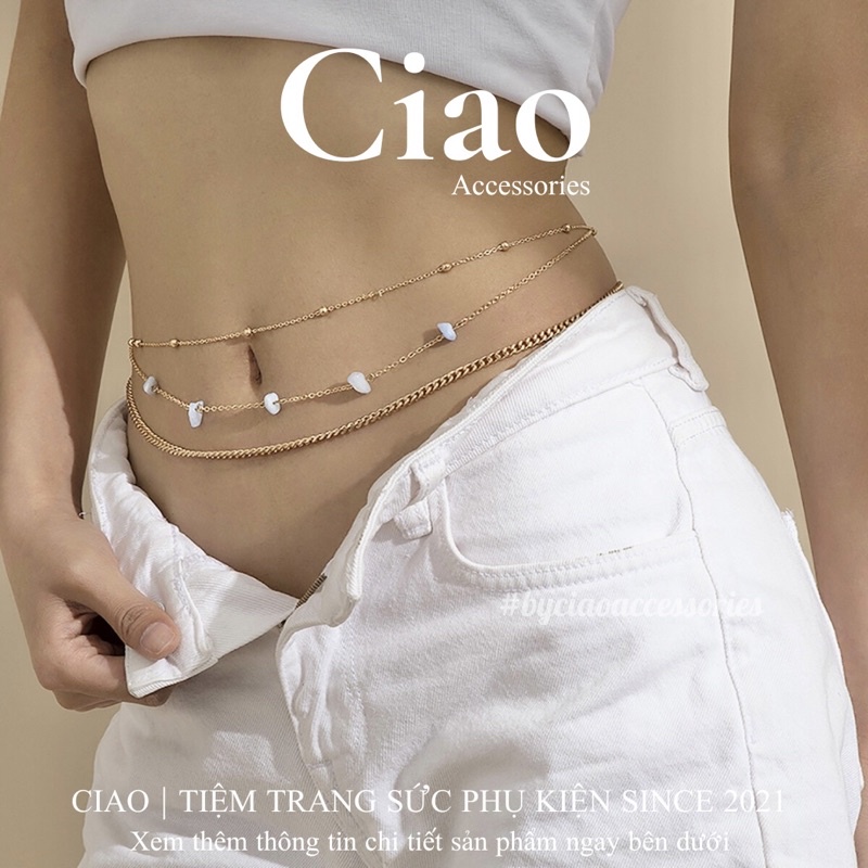 [HOẢ TỐC 1H] Vòng bụng/ Vòng eo set 3 dây thiết kế đính charm trendy mã 05 Ciao accessories