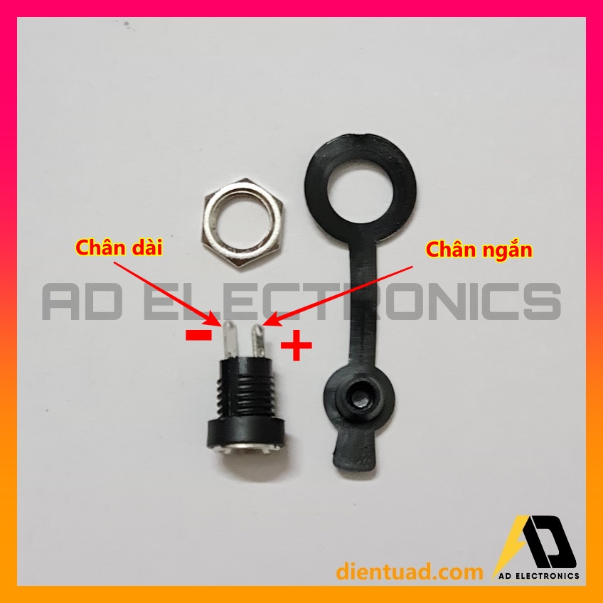 Jack Sạc nguồn DC - 022B kích thước 5.5 x 2.1 mm