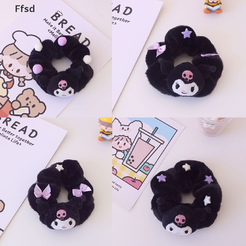 Dây Cột Tóc Phủ Lông Họa Tiết Hoạt Hình Dễ Thương