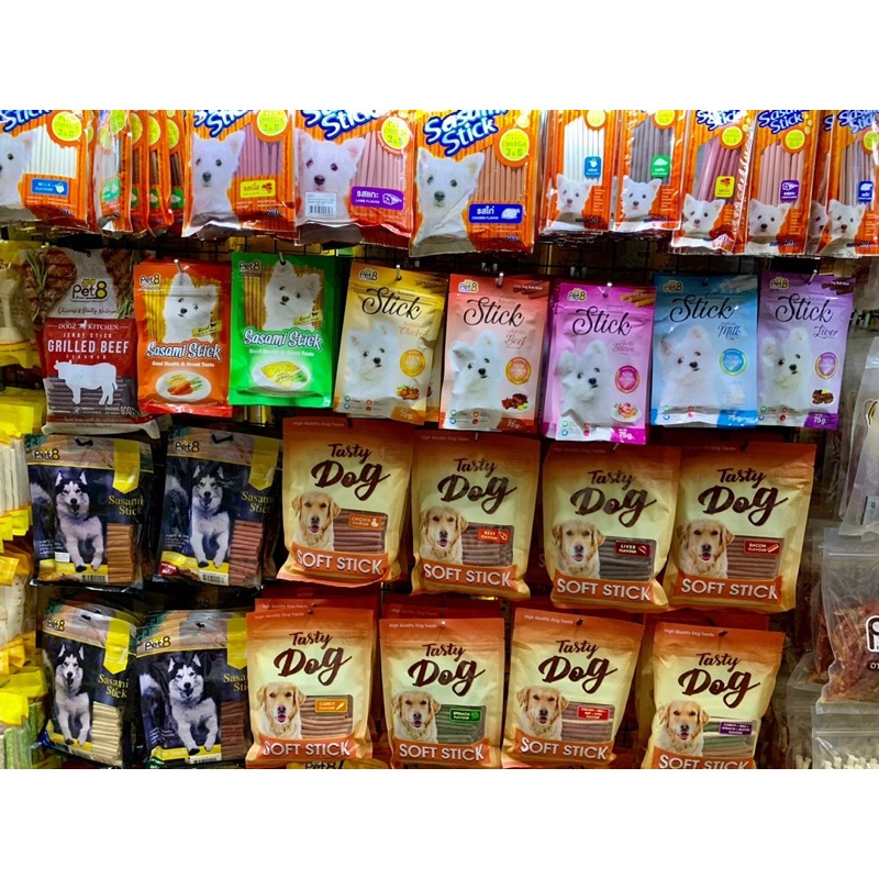 🇹🇭  Snack Que Thưởng Mềm Cho Chó PET8 Tasty Dog Soft Stick Nhiều Hương Vị 450g