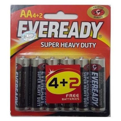 AA / AAA Eveready Super Heavy Duty khuyến mãi mua 4 viên tặng 2 viên trên vỉ